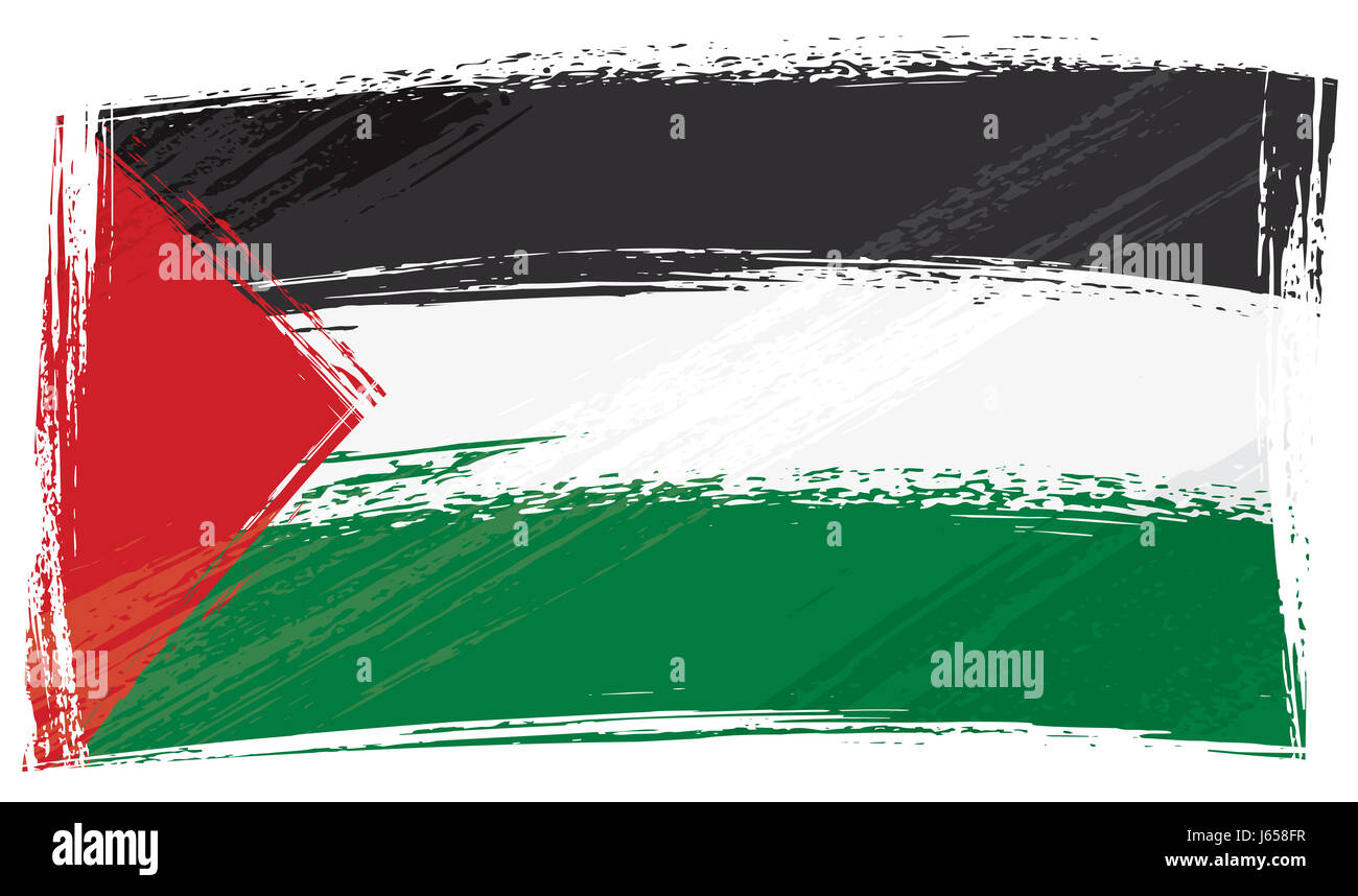 Bandiera isolato palestina asia verde nero jetblack swarthy nero profondo Foto Stock