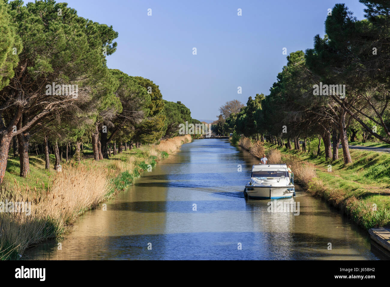 Francia, Aude, Salleles-d'Aude, Junction Canal o Junction Canal con il Robine Foto Stock