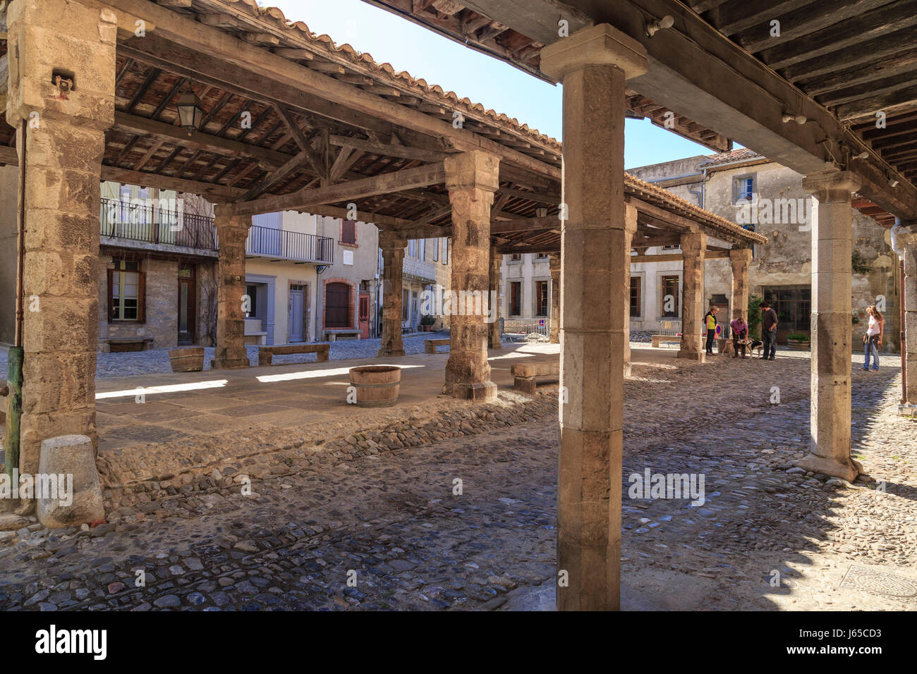 Francia, Aude, Lagrasse, etichettato Les Plus Beaux Villages de France (i più bei villaggi di Francia), la sala Foto Stock