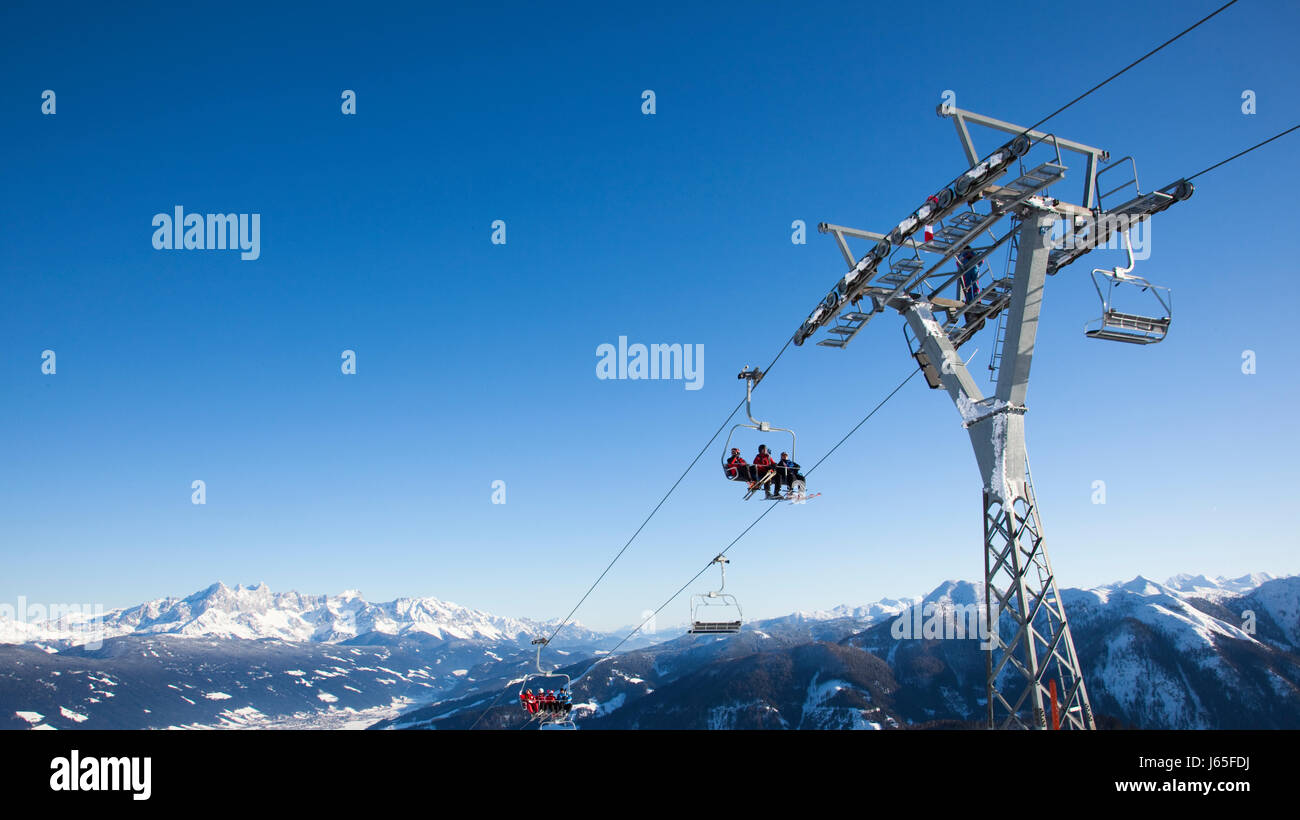 Turismo invernale alpi vista prospettica di outlook vista panorama lookout Foto Stock