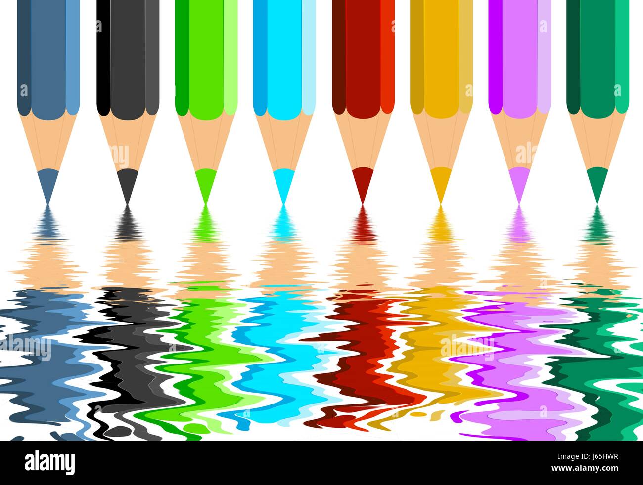 Il mirroring arcobaleno pastello ambigua acqua liquida il colore di disegno foto Foto Stock