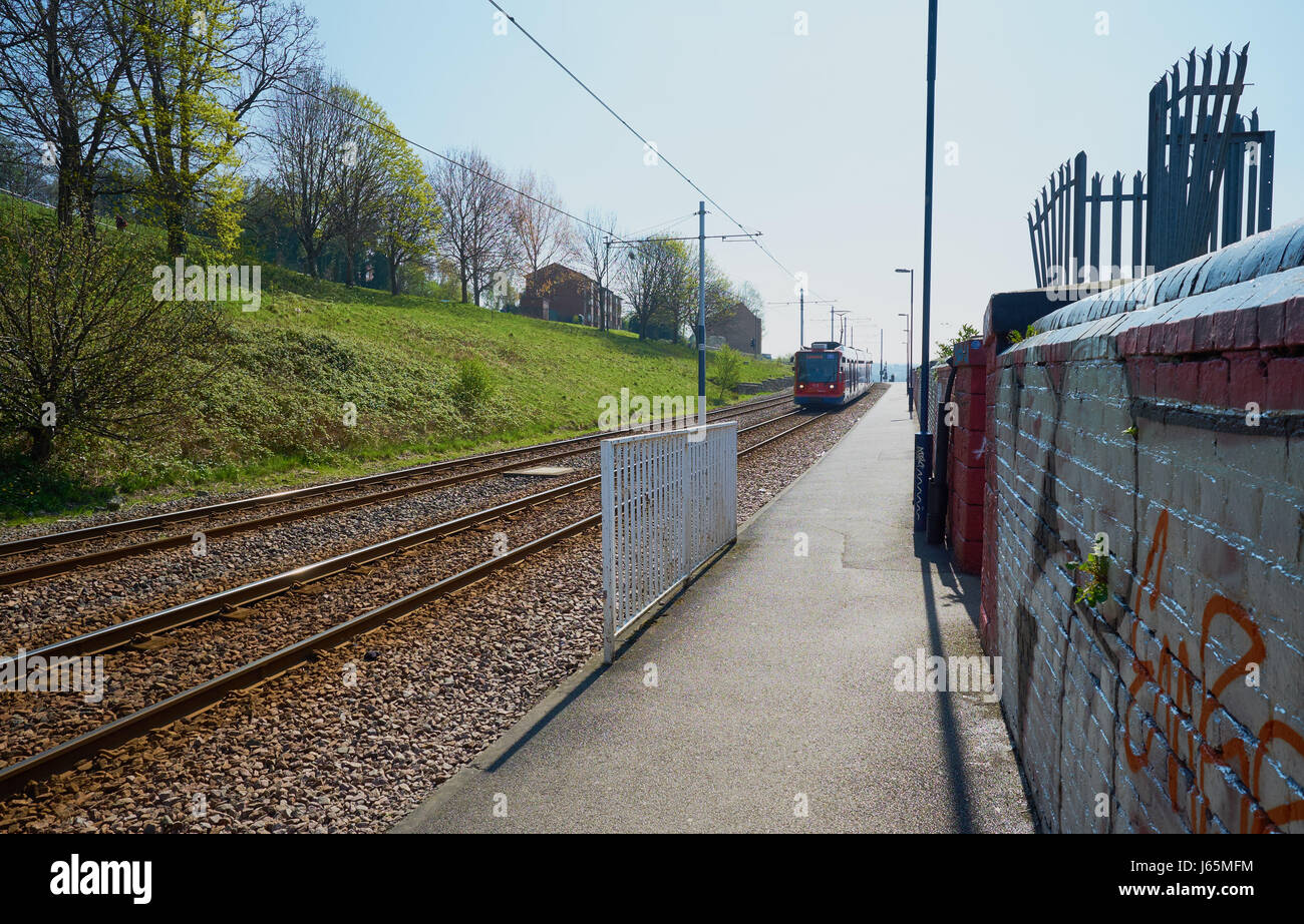 Tram, Sheffield South Yorkshire, Inghilterra Foto Stock