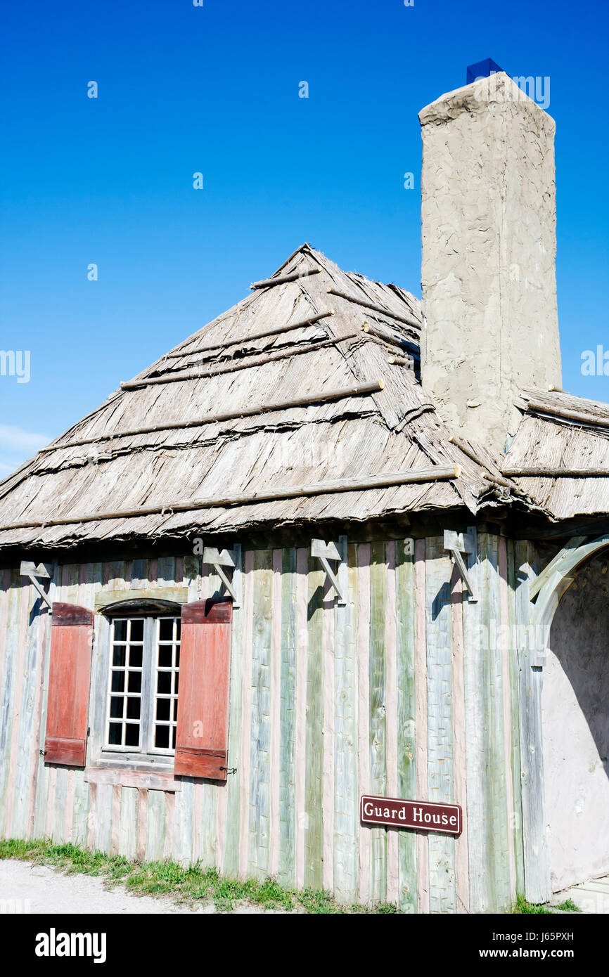 Michigan Mackinaw City, Mackinac Historic state Parks Park, Straits of Mackinac, Lake Huron, Fort, Colonial Michilimackinac, Guardia House, storia, preservatio Foto Stock