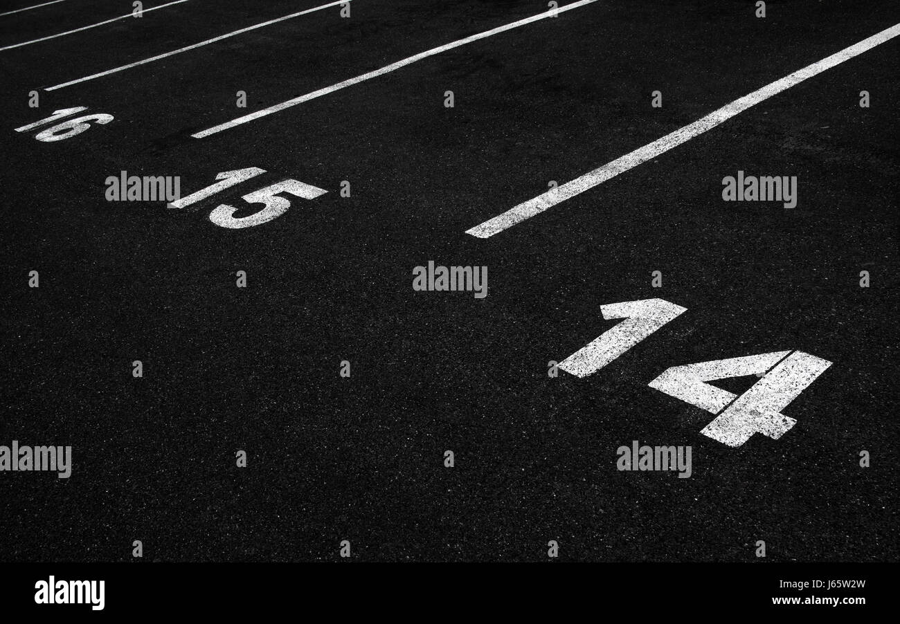 Luogo di trasporto parcheggio numero lotto segnale di segno scrivere scrisse la scrittura scrive city Foto Stock