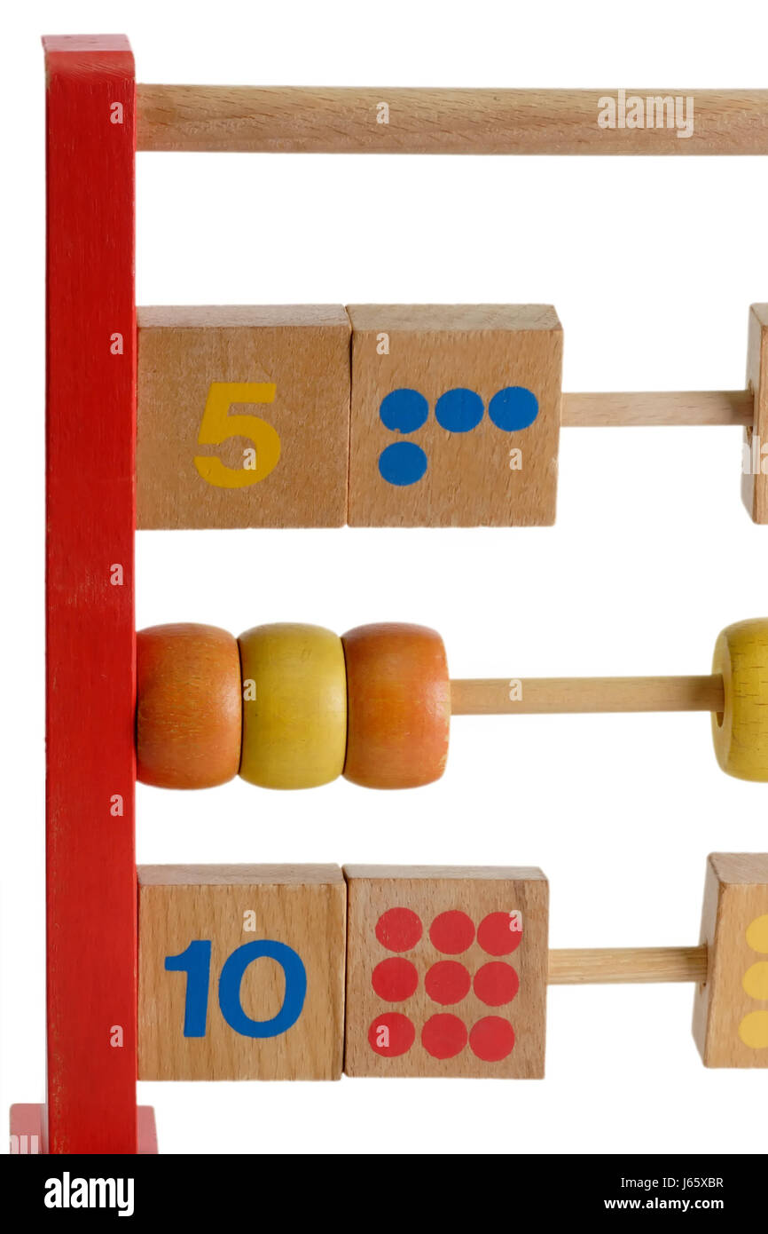 Abacus aiuto apprendimento calcolare calcolare punti matematica contare slitta regola wangler Foto Stock