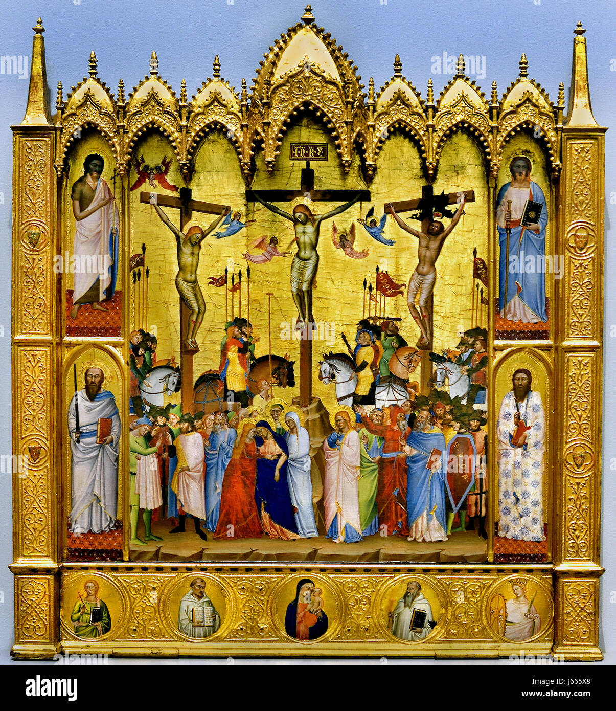 La crocifissione 1369-70 Jacopo di Cione 1365 - 1400 Italia Italiano Foto Stock