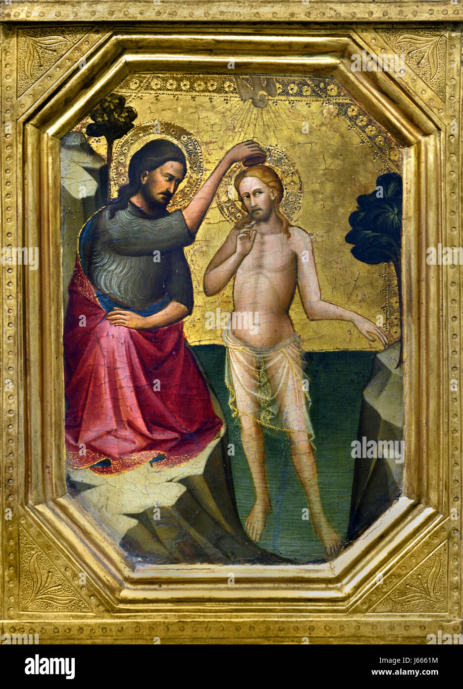 Il Battesimo di Cristo 1387-8, probabilmente di Lorenzo Monaco active 1399; morì 1423 o 1424 Italia Italiano Foto Stock