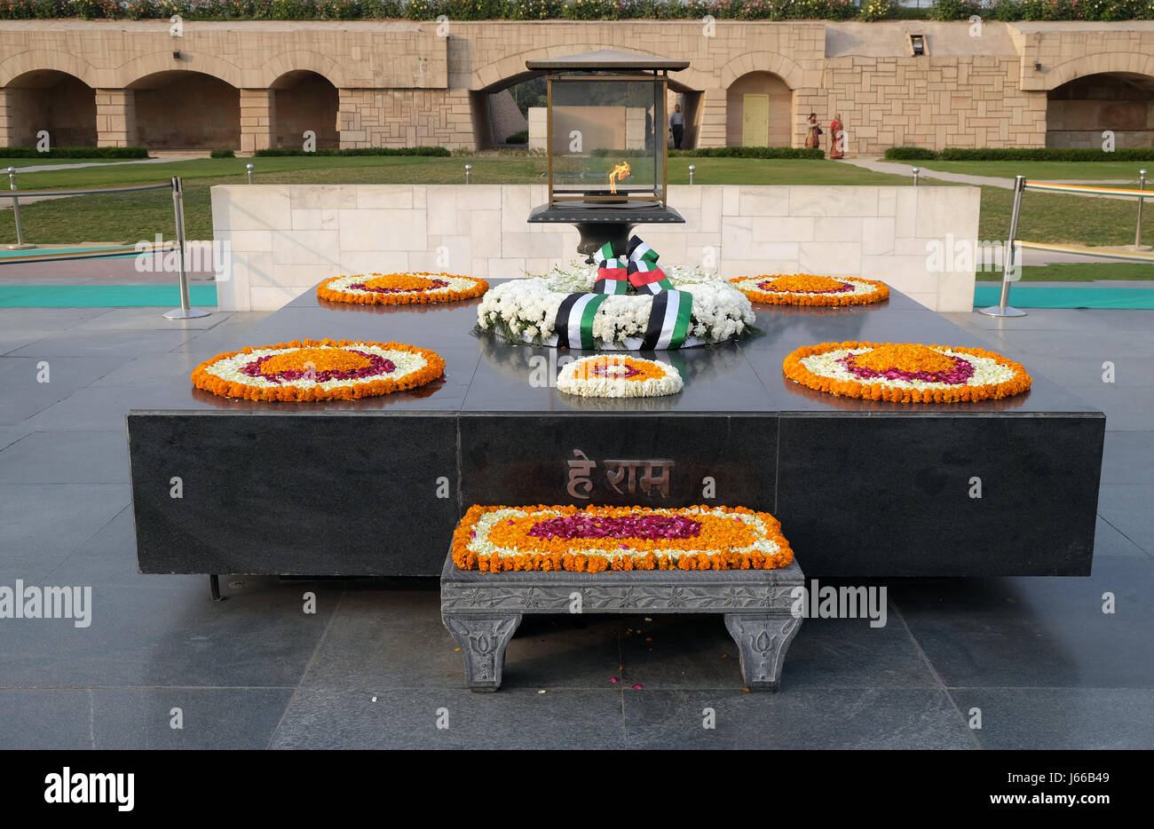 Rajghat, Nuova Delhi. Memorial al Mahatma Gandhi corpo luogo di cremazione, Delhi, India nel febbraio, 13, 2016. Foto Stock