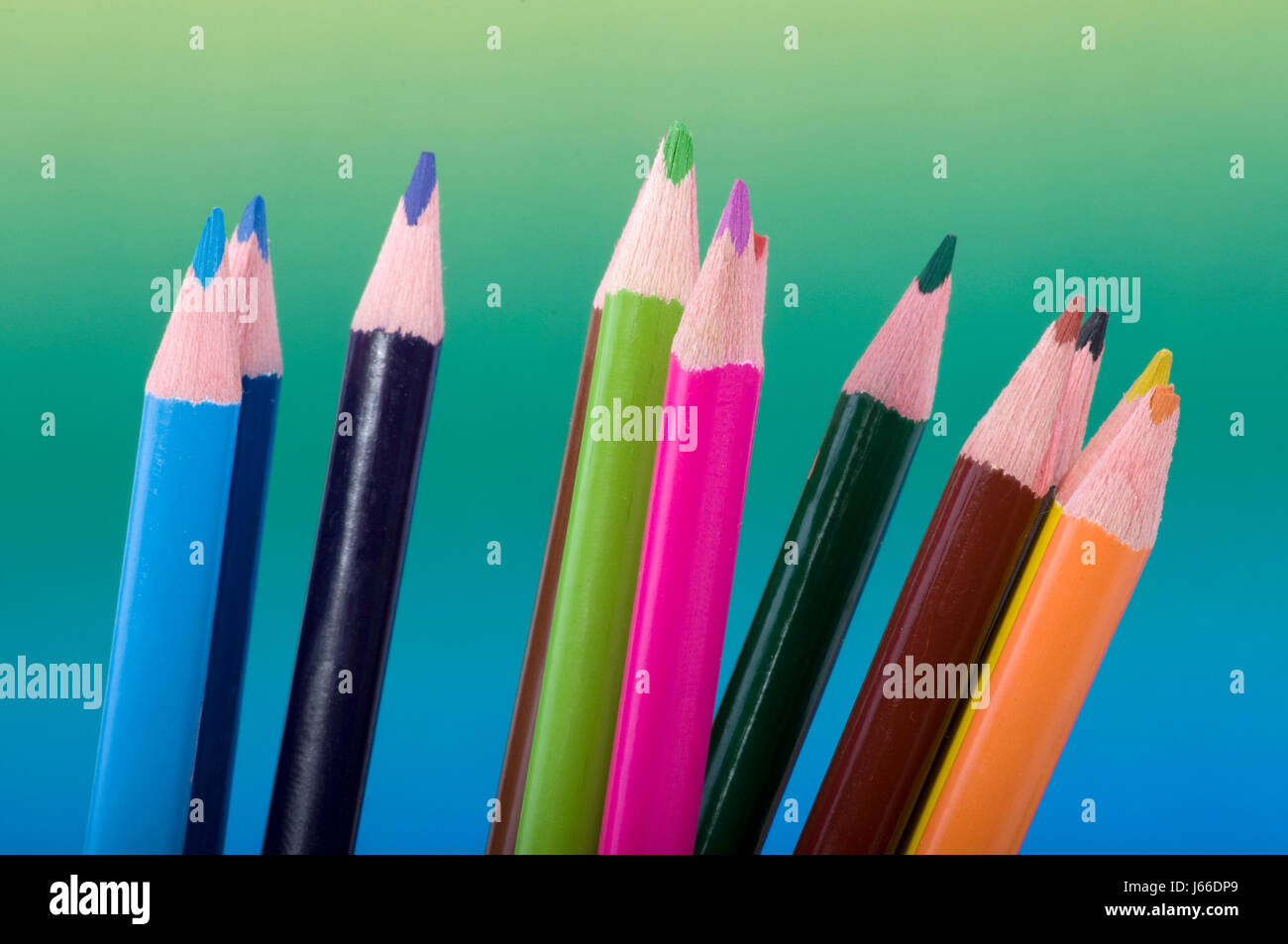 Progressione colorate matite colorate scuola istituzione educativa educational Foto Stock