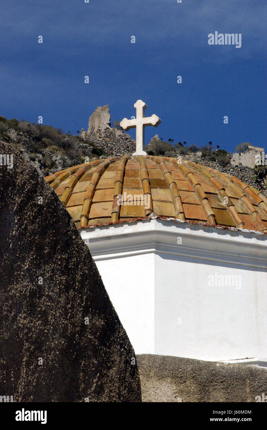 Chiesa Duomo cross grecia basilica di mattoni blu religione storica dei religiosi Foto Stock