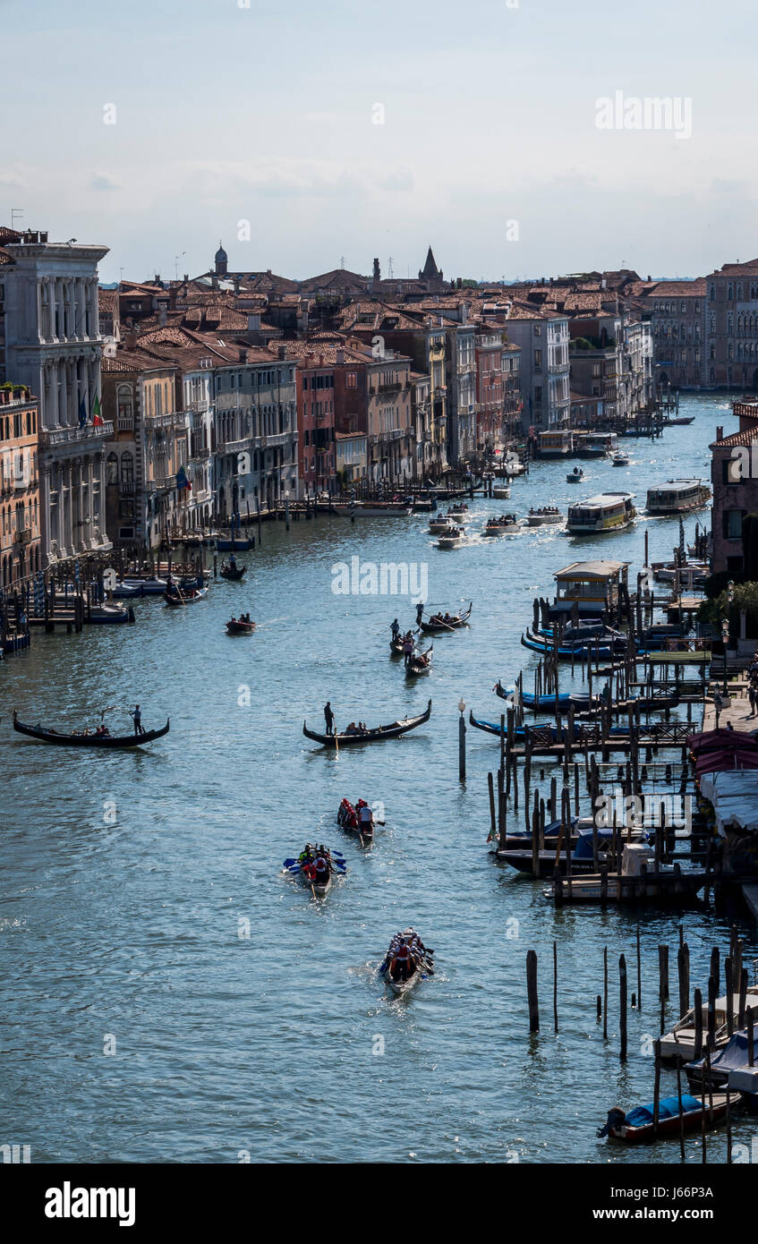 Veduta aerea del Canal Grande di Venezia , Itay Foto Stock