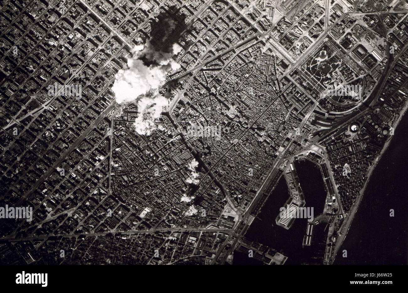 Guerra civile spagnola aerei italiani il bombardamento di Barcellona nel 1938 Foto Stock