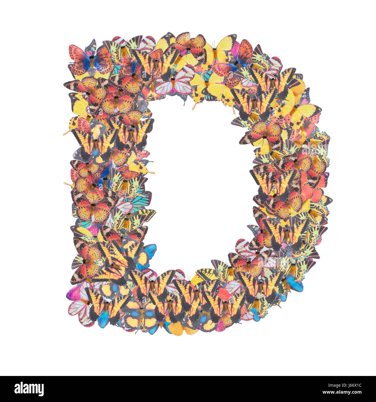 Lettera d alfabeto con butterfly abc tipo di concetto come isolato del logo su sfondo bianco Foto Stock