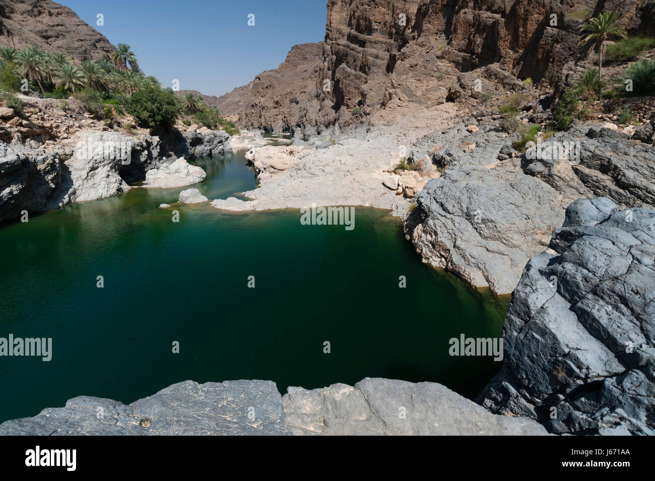 Wadi Al Arbeieen, Oman. Foto Stock
