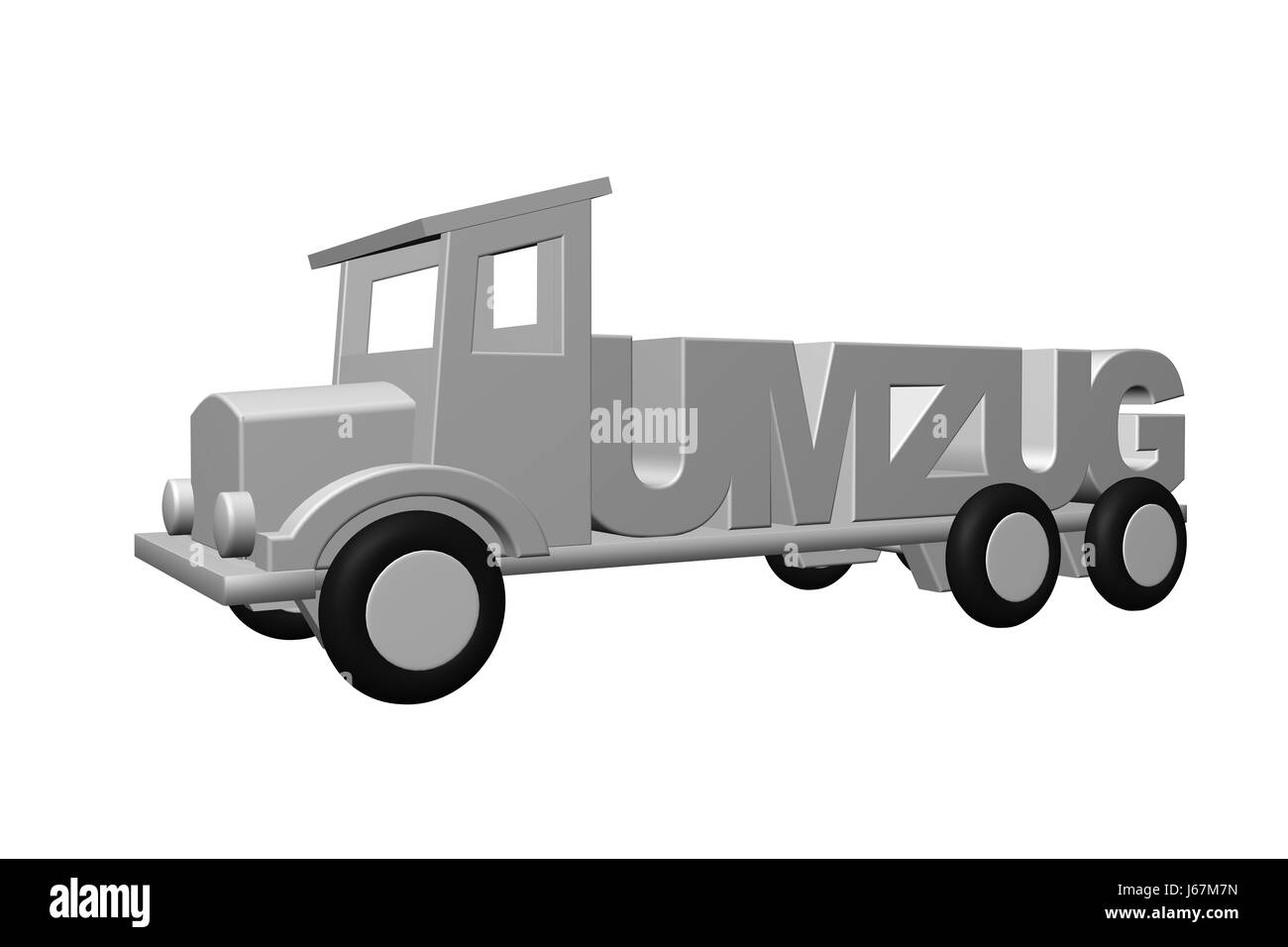 Convogliamento del veicolo la rimozione rimozione sposta il carrello camion vecchi mobili il traffico Foto Stock