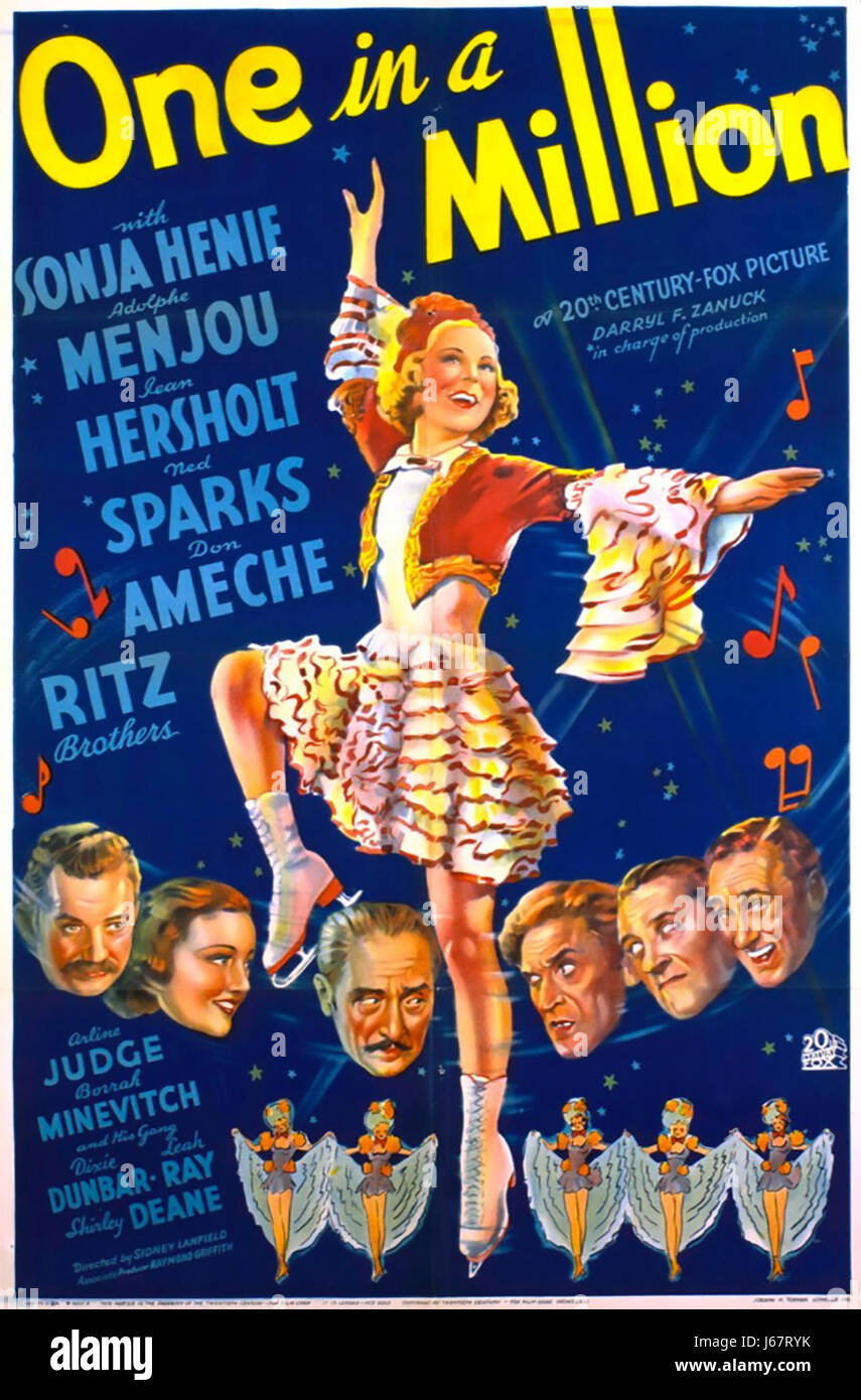 Uno su un milione di 1936 Twentieth Century Fox Film con Sonja Henie Foto Stock