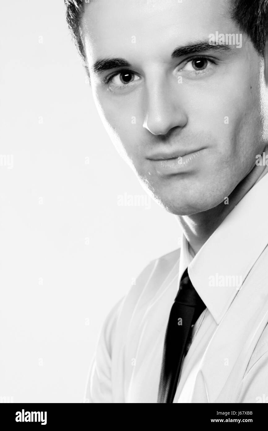 Closeup faccia organo occhio business man imprenditore bello uomo aziendale dapper Foto Stock