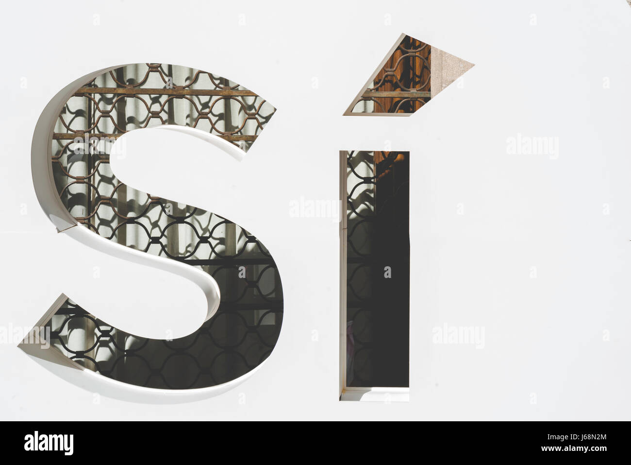 Sì affermazione messaggi chiaramente dichiarato Foto Stock