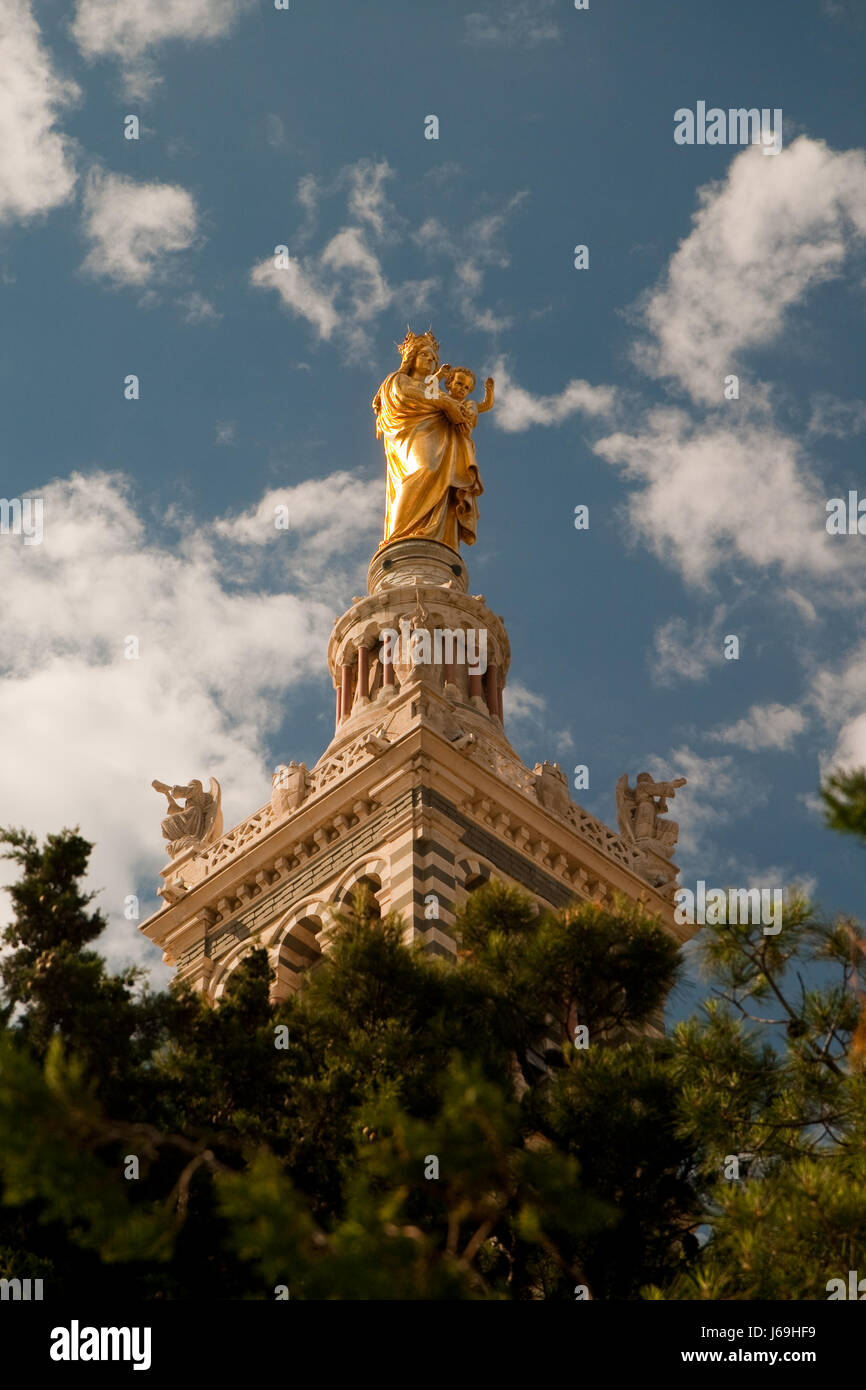 Signora Francia Francia meridionale di guardia della torre di Marsiglia shine brilla luminosa lucent Foto Stock
