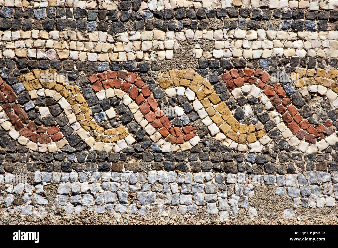 Rovina storico Portogallo resti romani mosaici mosaico storico di dettaglio Foto Stock