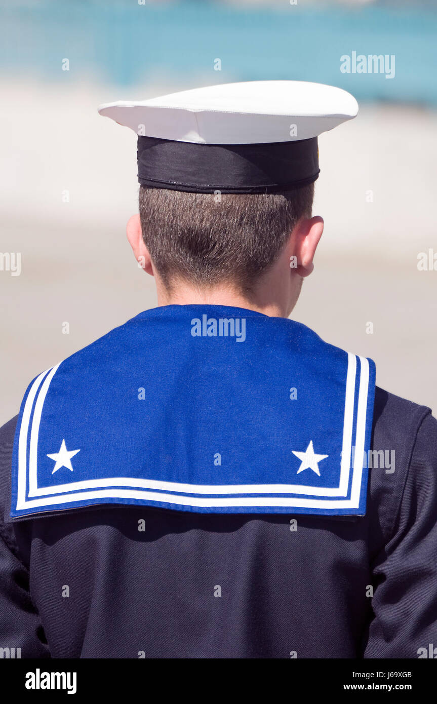 Il cappuccio della marina militare marinaio marine blue navy maschio  cappello maschile soldato di guardia Foto stock - Alamy