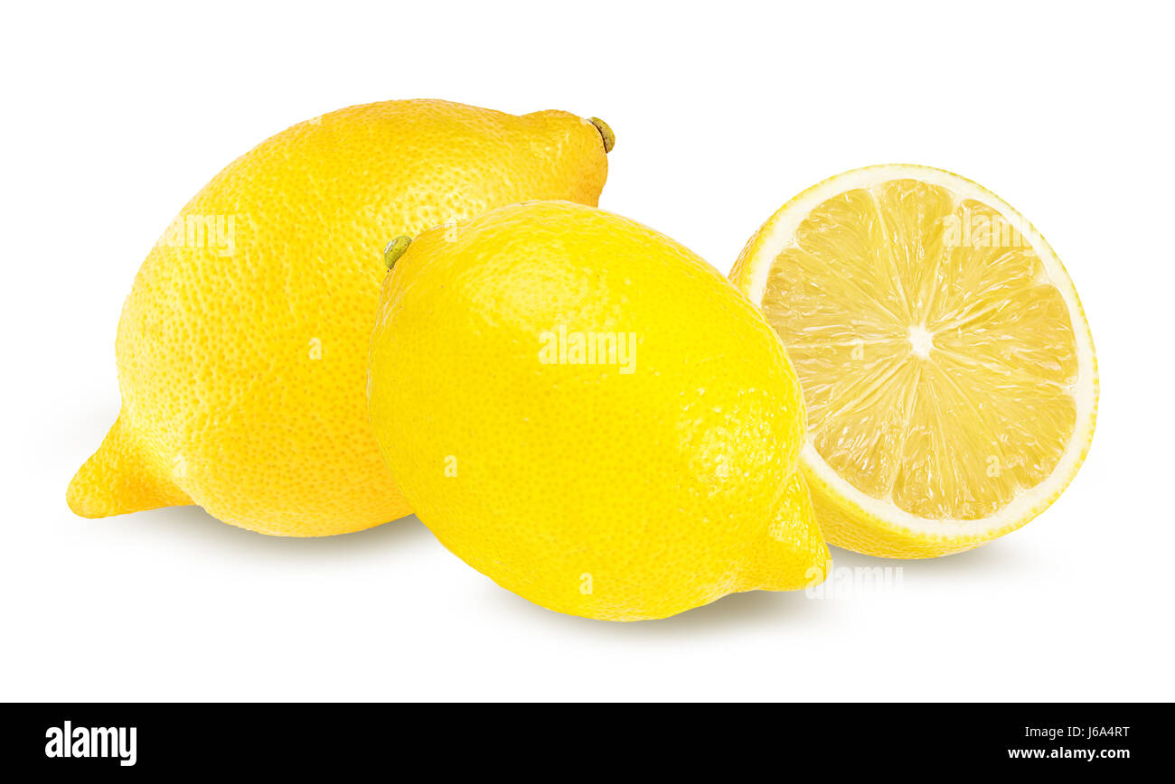 Limone fresco isolato su sfondo bianco Foto Stock
