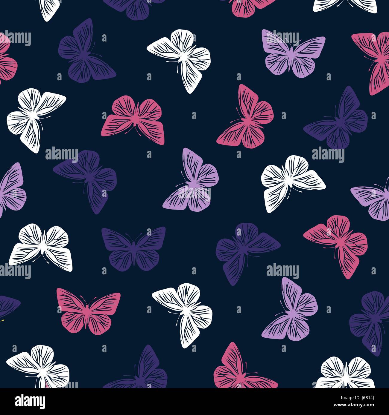 Modello senza soluzione di continuità con le farfalle Illustrazione Vettoriale