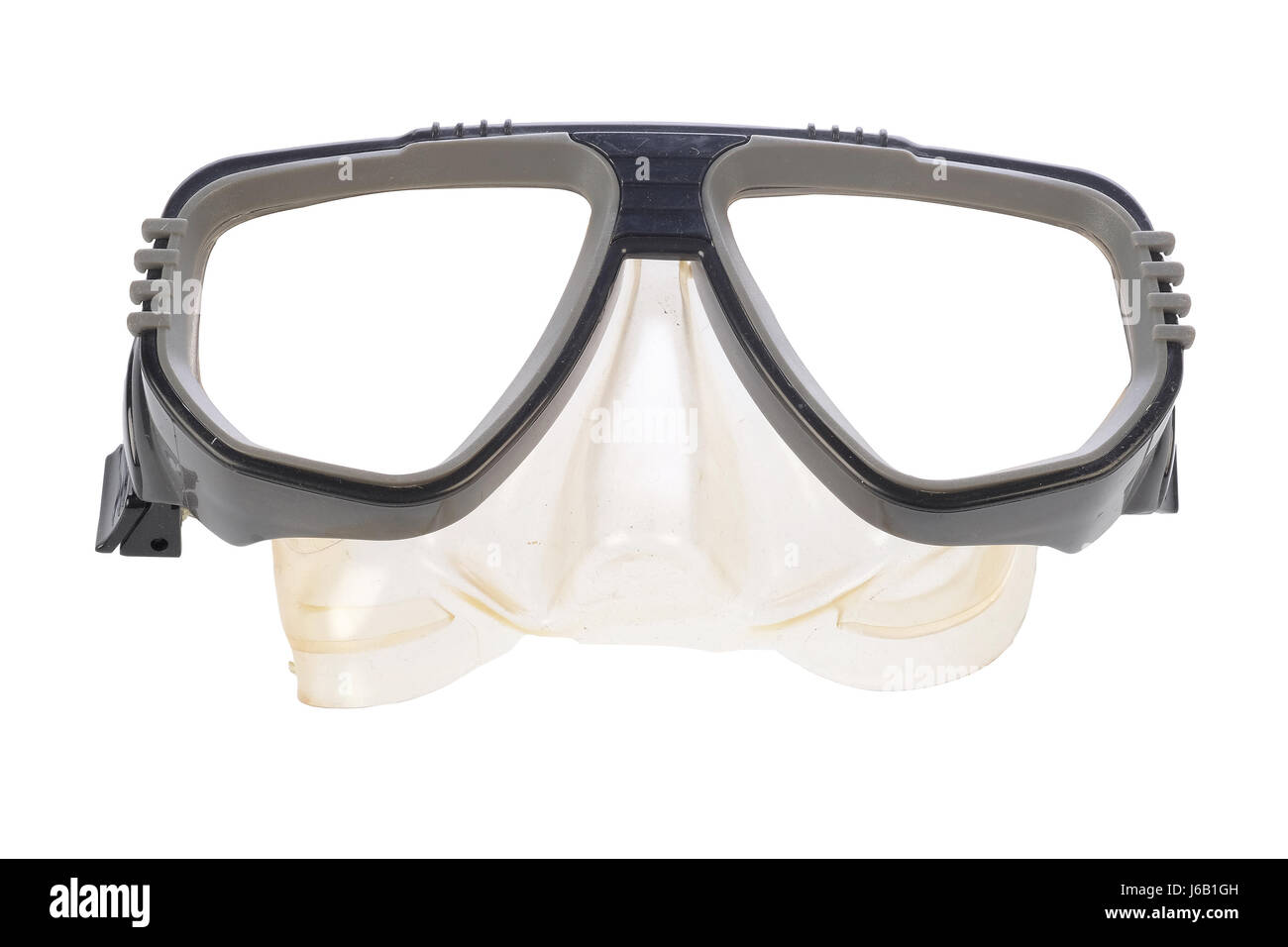 Maschera subacquea isolato sfondo bianco con percorsi di lavoro, i tracciati di ritaglio incluso. Foto Stock