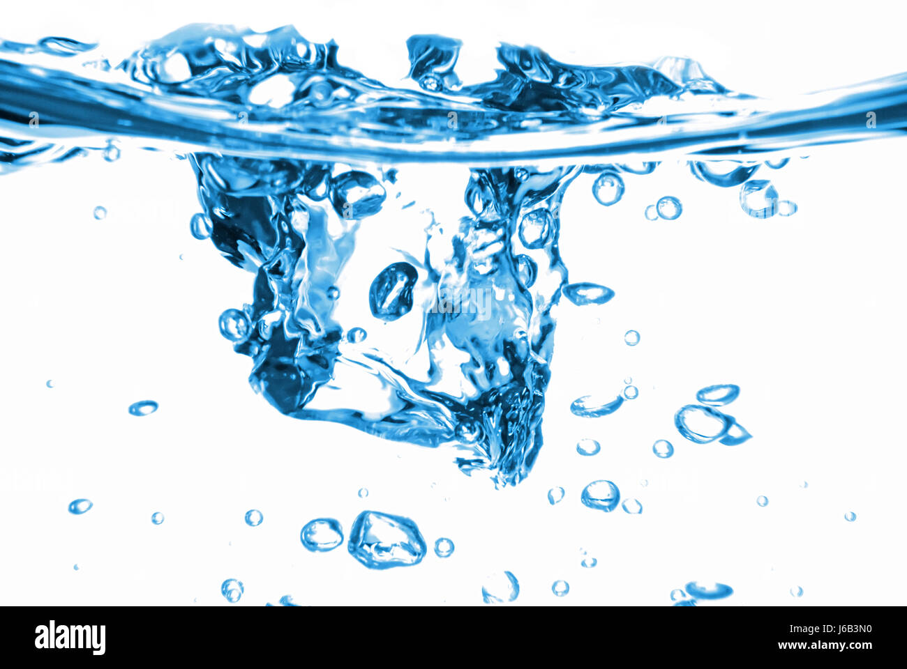 Bolle Blu air splash acqua blu di rinvio del movimento movimento in movimento la salute Foto Stock