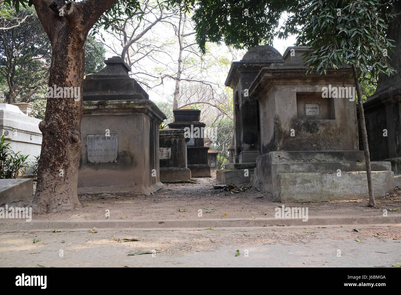 Kolkata Park Street cimitero, inaugurato nel 1767, a febbraio 08, 2016 in Kolkata, India. Foto Stock