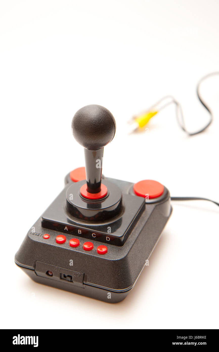 Nero jetblack swarthy nero profondo pulsanti joystick arancione pallido puro luminosi Foto Stock