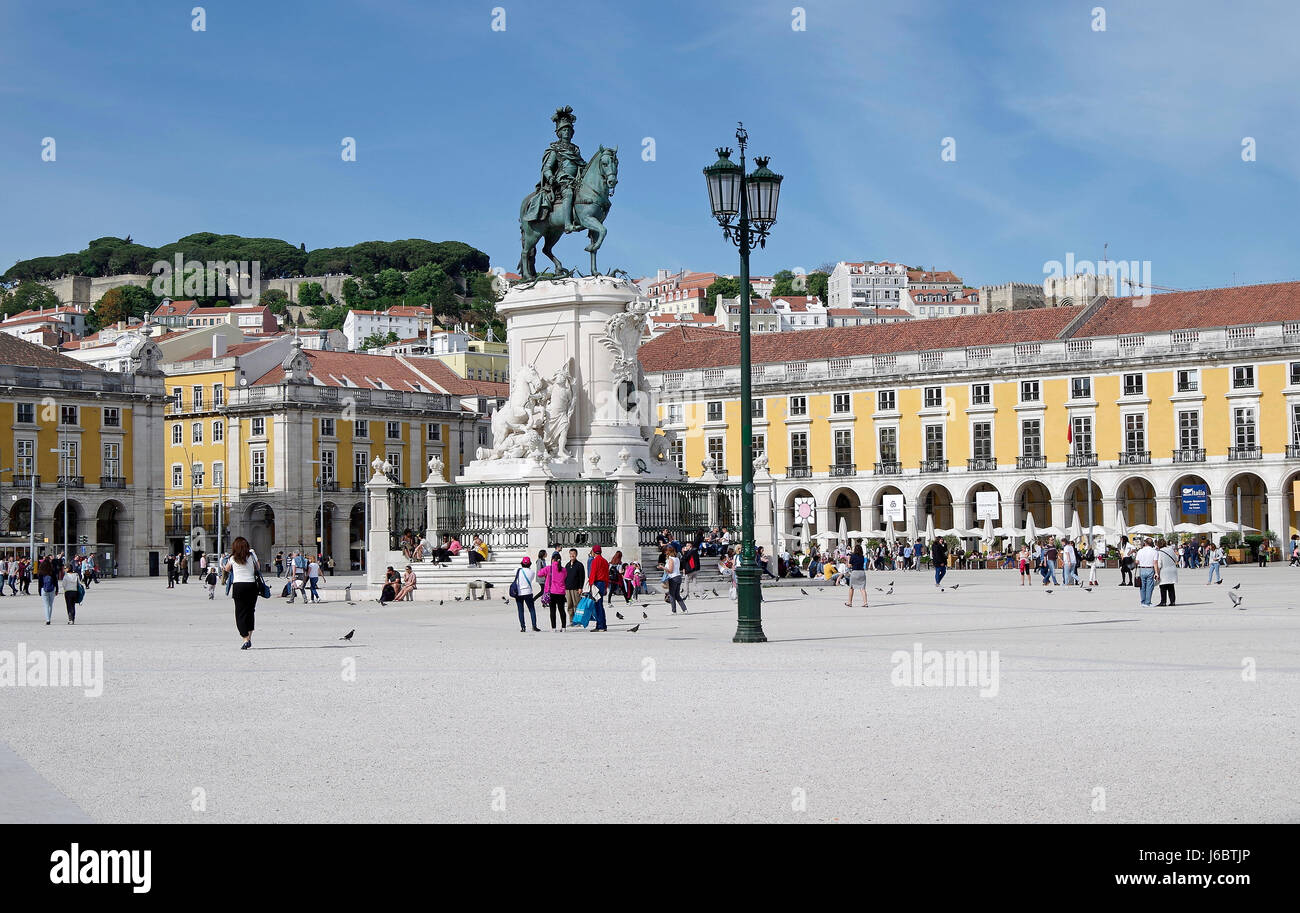 Praça do Comércio, Lisbona, Portogallo. Foto Stock