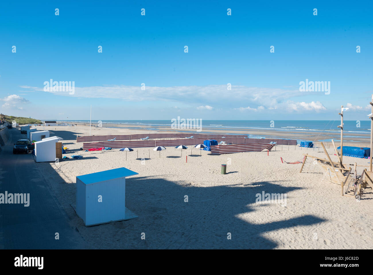 Presso la spiaggia del Mare del Nord in Belgio Fiandre Foto Stock