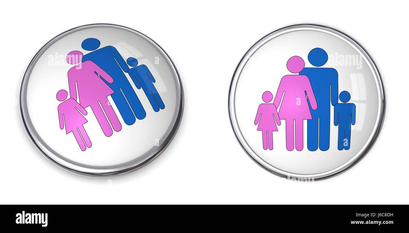 Pulsante donna boy ragazzo giovane maschio giovane coppia familiy famiglia ragazza ragazze uomo Foto Stock