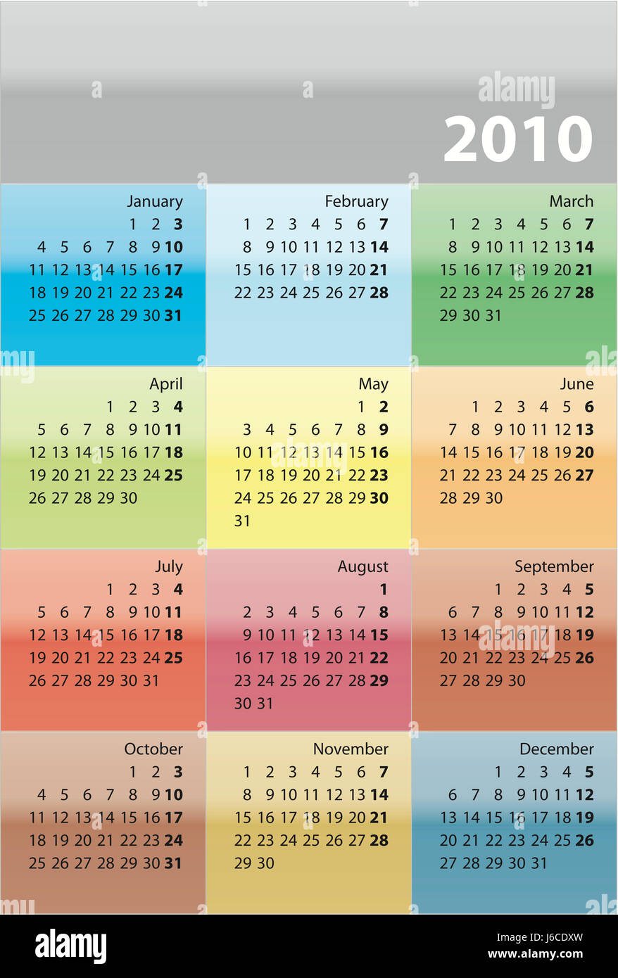 Data Ora Ora indicazione planner giorno durante il giorno il colore in ambiente ufficio anni anno Foto Stock
