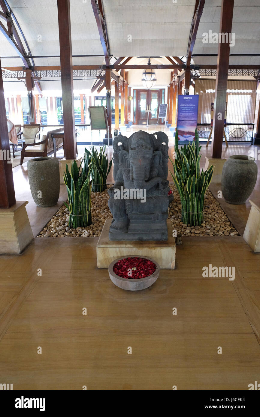 Statua di Ganesha in Ananta Spa e Resort Hotel in Pushkar, Rajasthan, India, il 17 febbraio 2016. Foto Stock