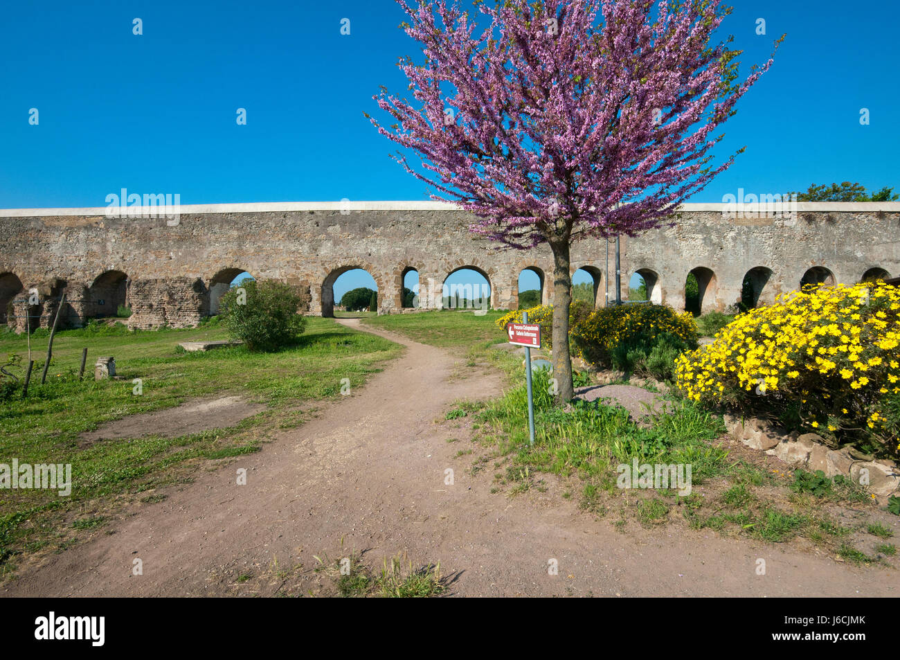 Acquedotto Felice (costruito da Papa Sisto V nel 1585-1590), Parco degli  acquedotti, Parco degli Acquedotti, Roma, Lazio, Italia Foto stock - Alamy