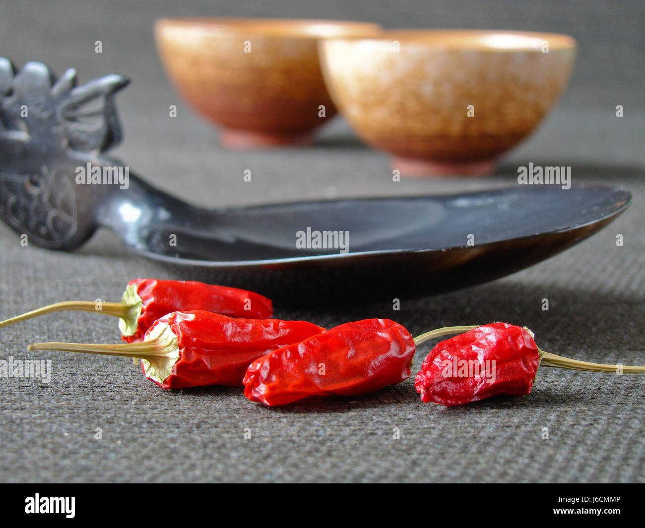 La paprica peperoni pepe spice closeup caldo cucina cucina paprica piccante peperoni Foto Stock