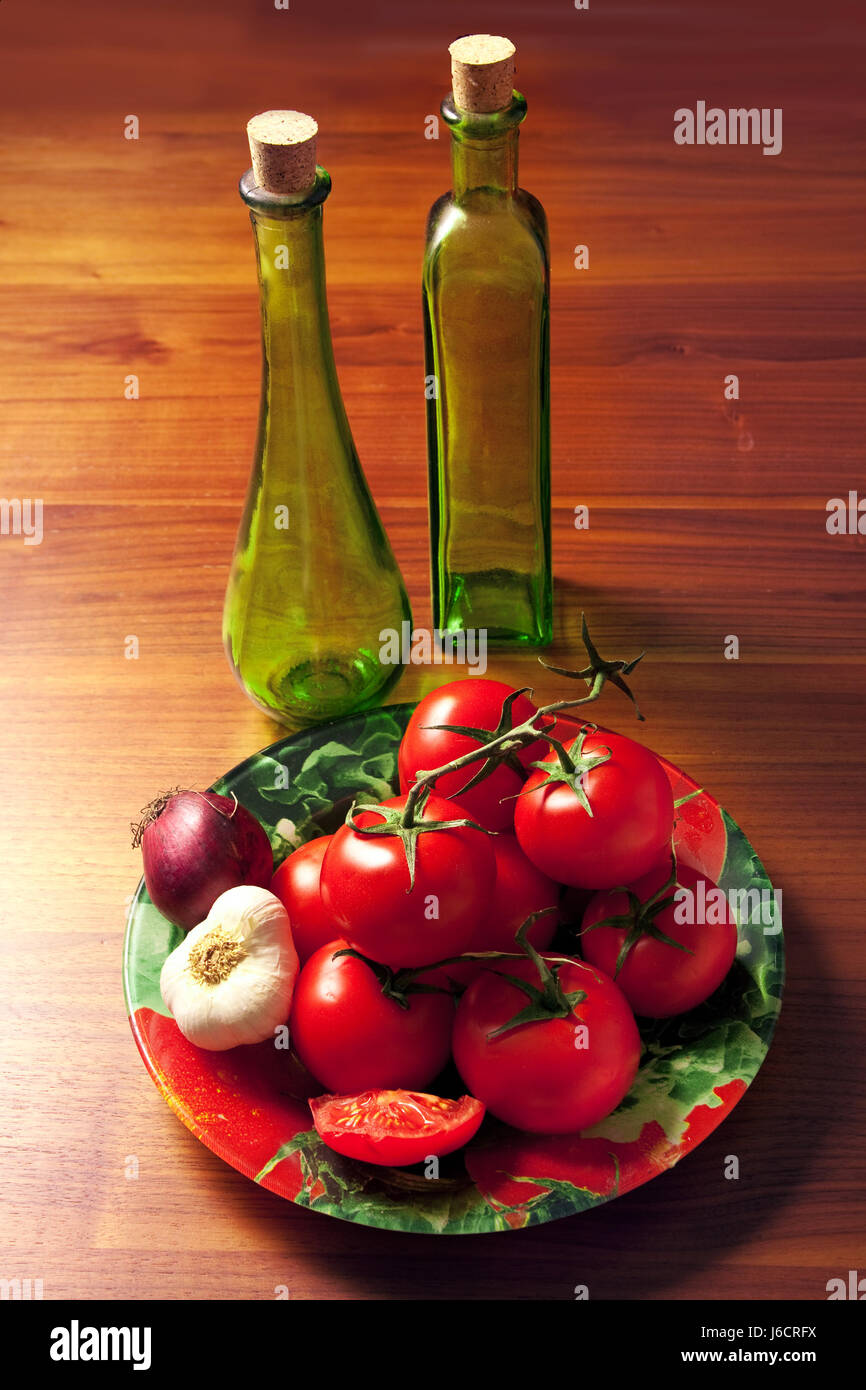 I pomodori, le cipolle e knochblauch 2 Foto Stock