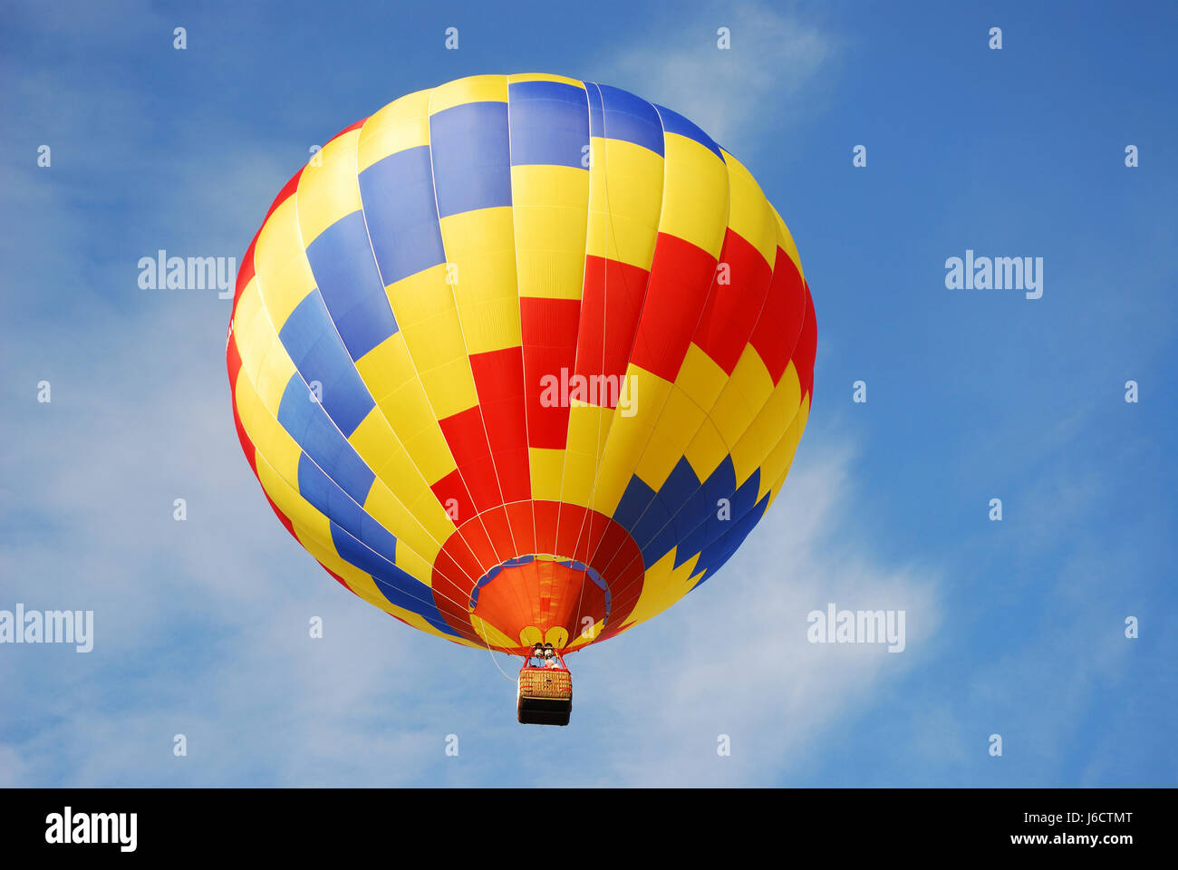 Hot pallone aerostatico aria firmamento cielo vola vola vola vento flying blue sport Foto Stock