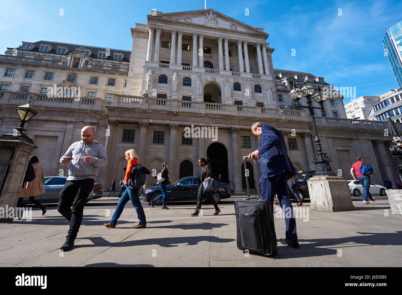 Banca di Inghilterra su Threadneedle Street a Londra, Inghilterra, Regno Unito, Gran Bretagna Foto Stock