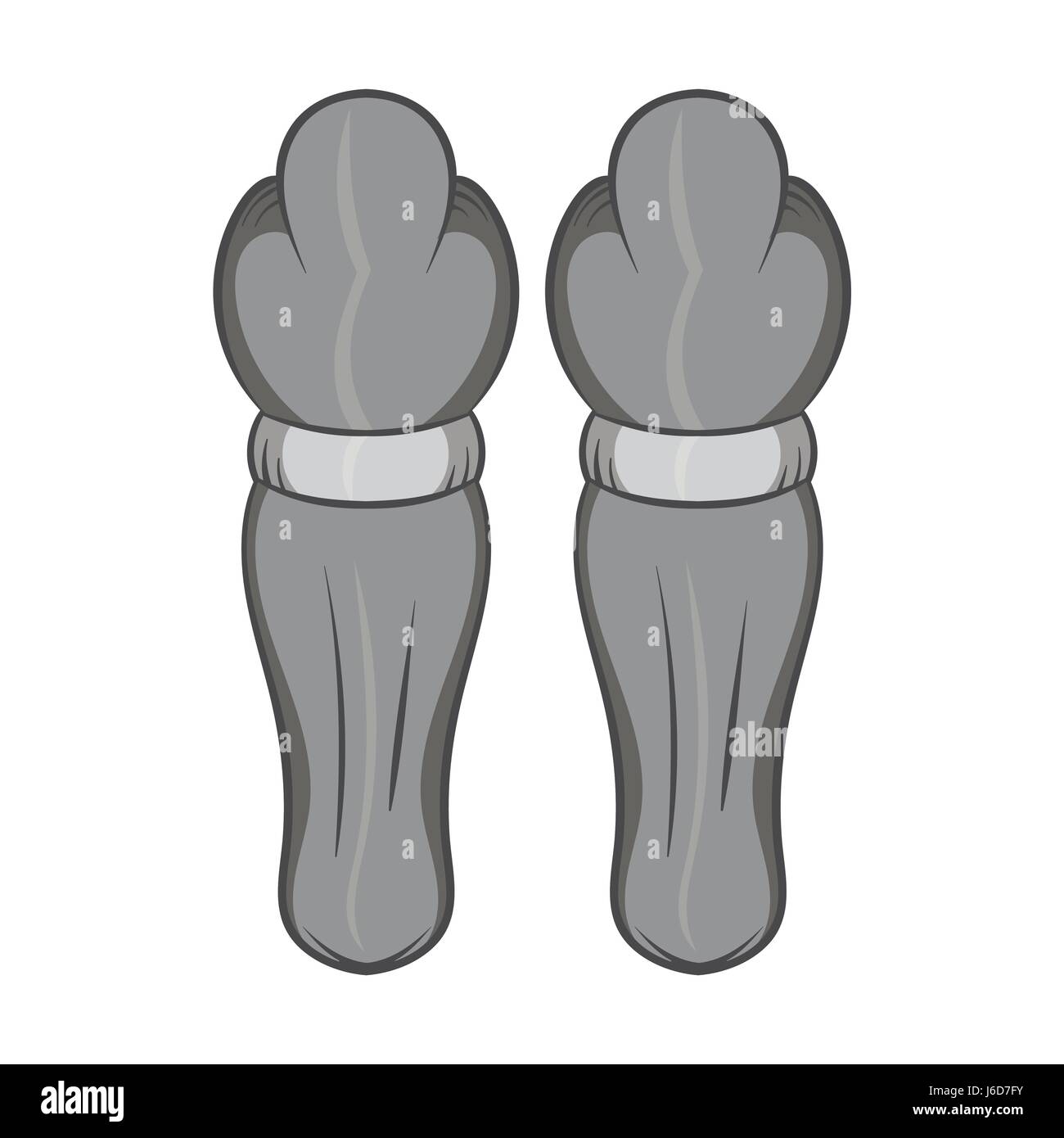 Hockey ginocchiere, icona nero stile monocromatico Illustrazione Vettoriale