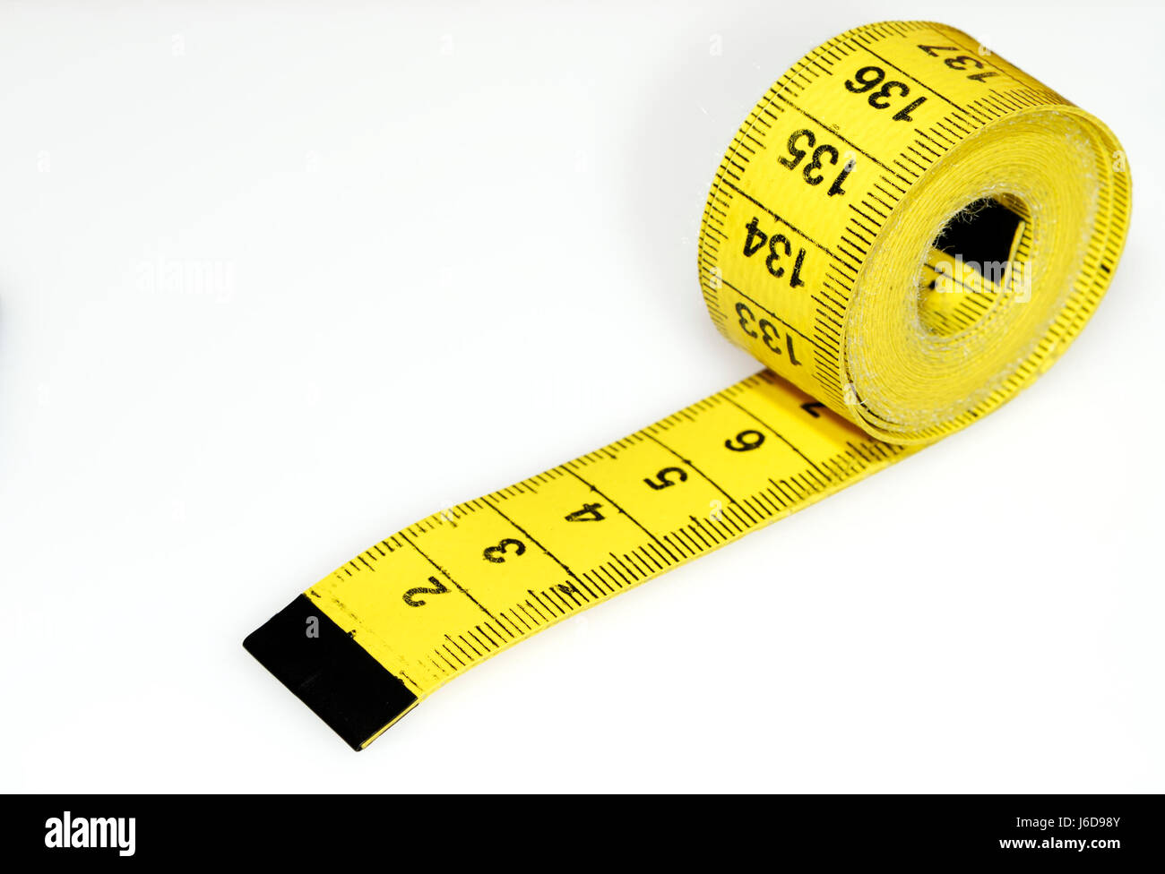 Misurata sicuri effettuare la misurazione al centimetro quadro di nastro giallo metodo Foto Stock