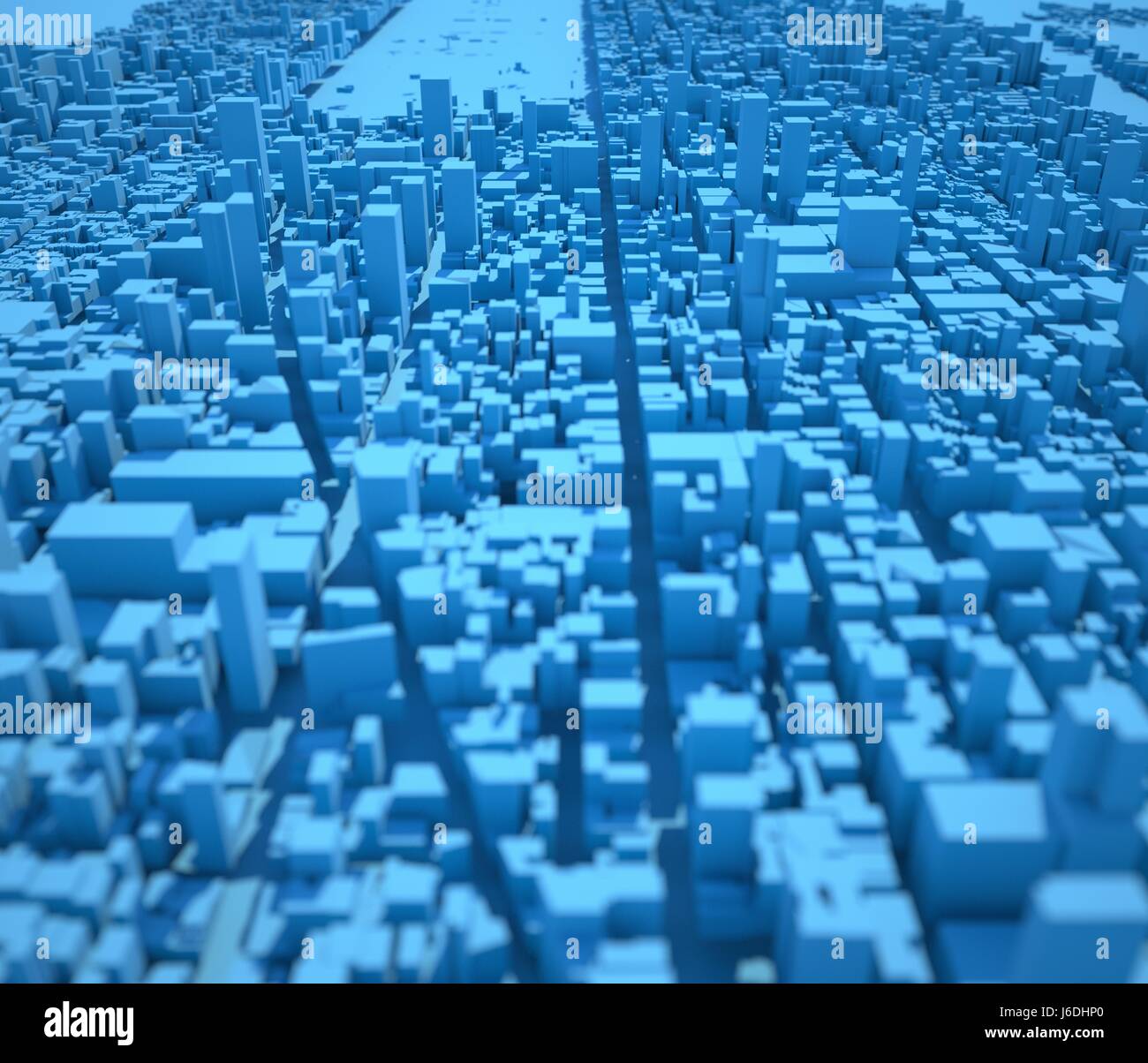 New York mappa, vista satellitare, gli Stati Uniti, illustrazione, case, quartieri e colorate strade Foto Stock
