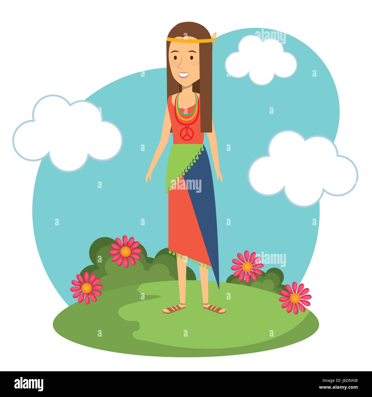 Hippie design persone Illustrazione Vettoriale