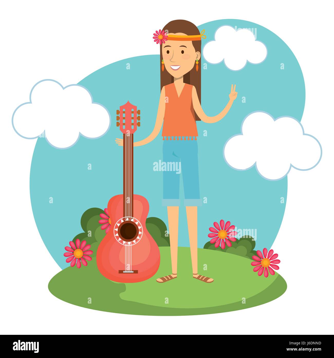 Hippie design persone Illustrazione Vettoriale Hippie design persone Illustrazione Vettoriale