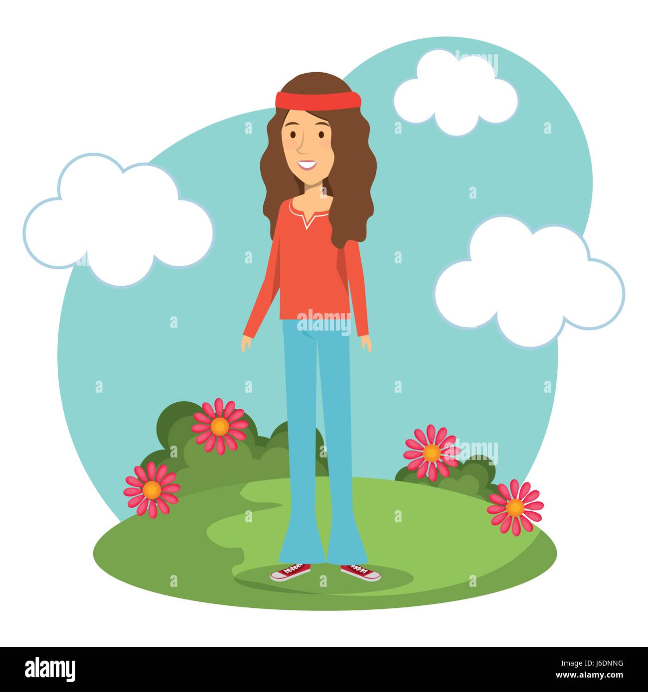 Hippie design persone Illustrazione Vettoriale Hippie design persone Illustrazione Vettoriale