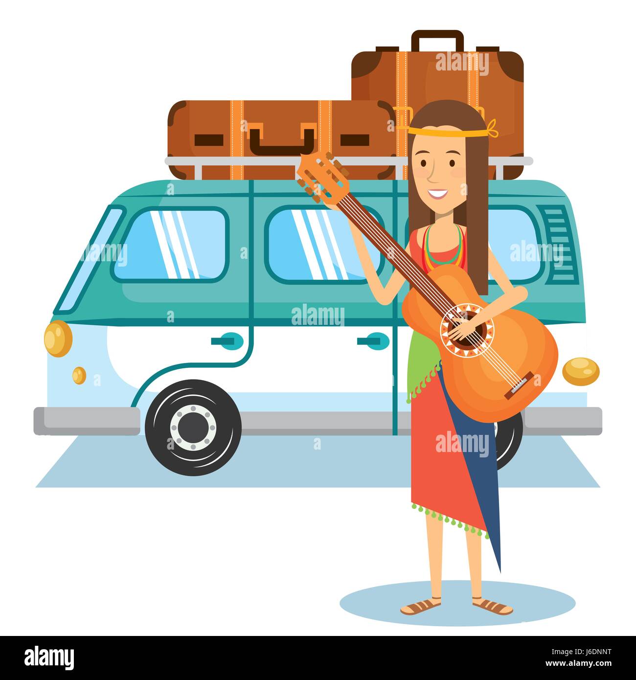 Hippie design persone Illustrazione Vettoriale Hippie design persone Illustrazione Vettoriale