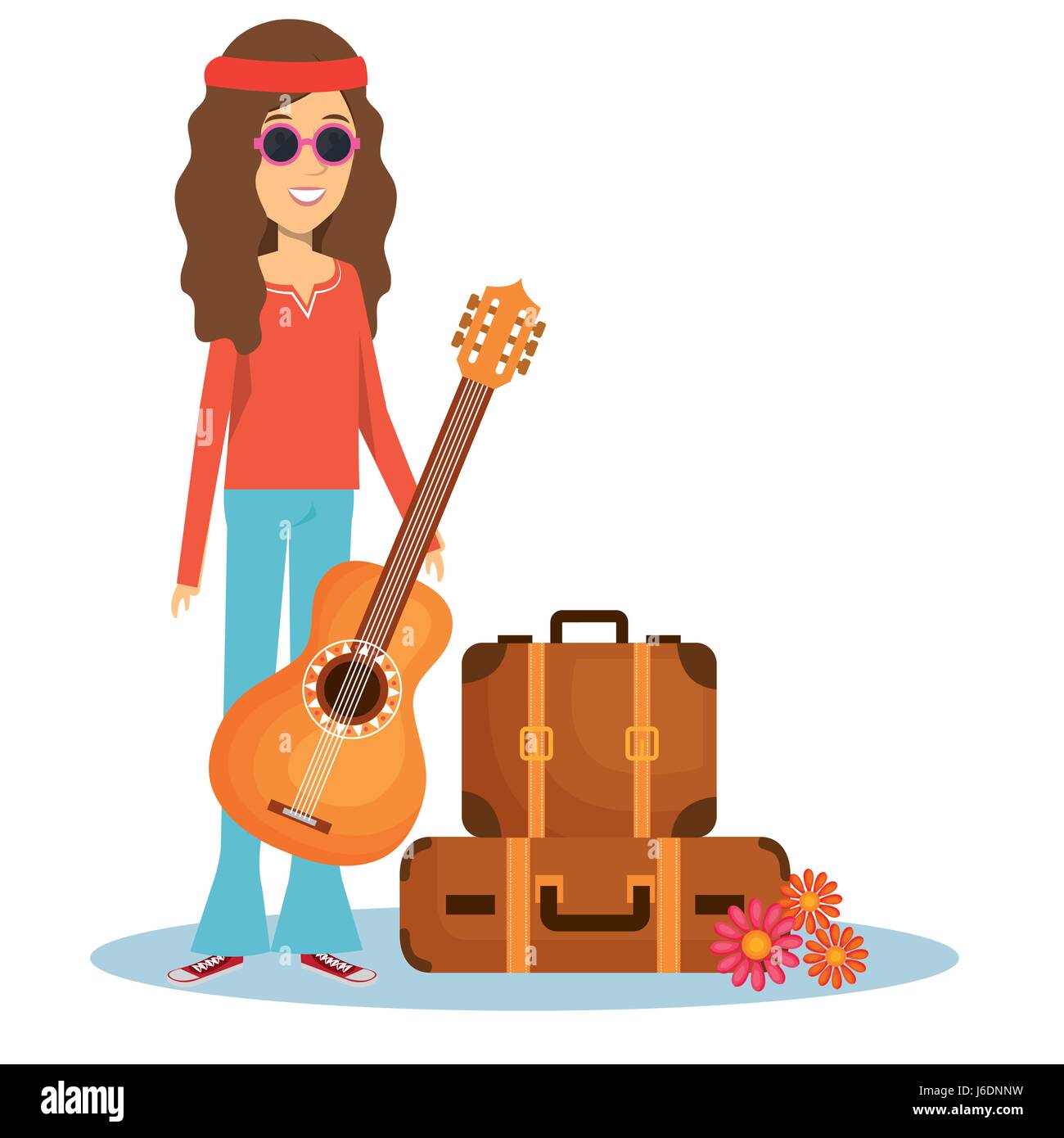 Hippie design persone Illustrazione Vettoriale