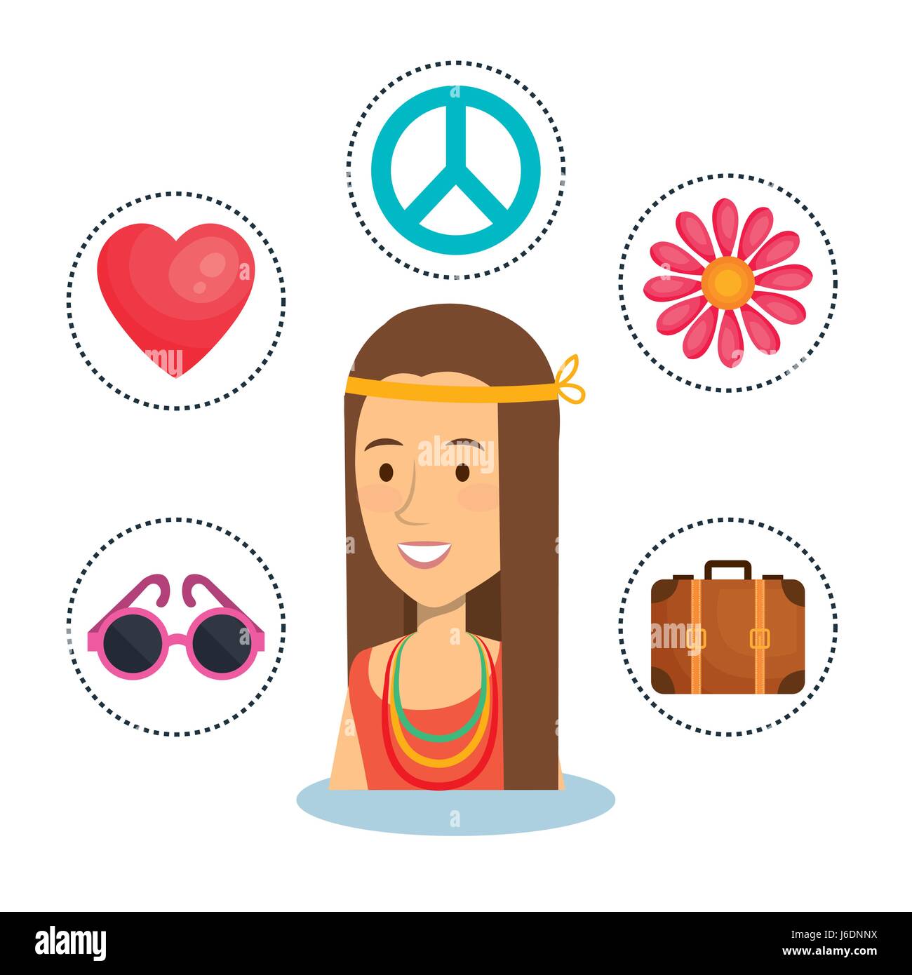 Hippie design persone Illustrazione Vettoriale
